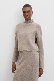 Melange Mock Neck Knit