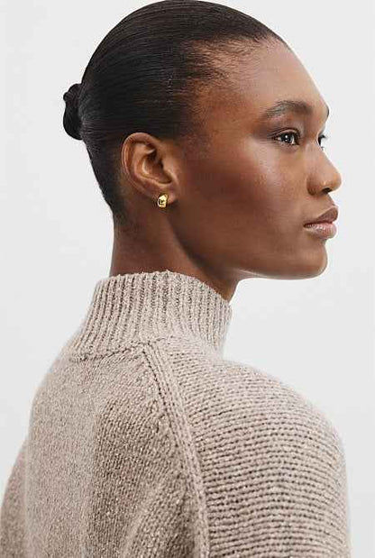 Melange Mock Neck Knit