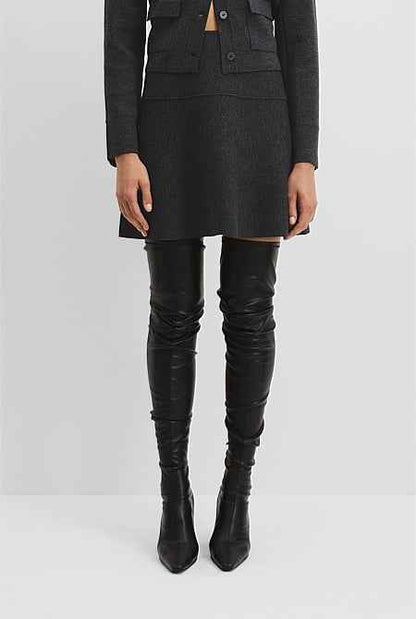 Compact Wool Mini Skirt