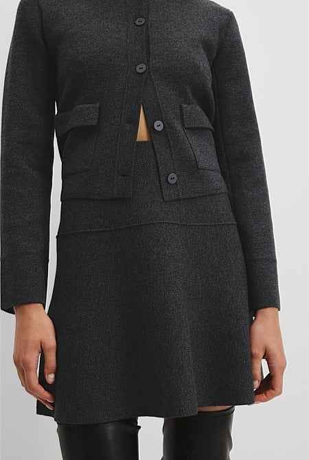 Compact Wool Mini Skirt
