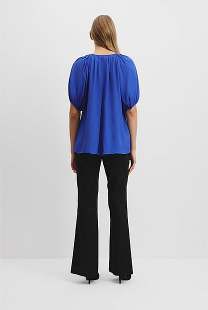 Gathered Short Sleeve Popover