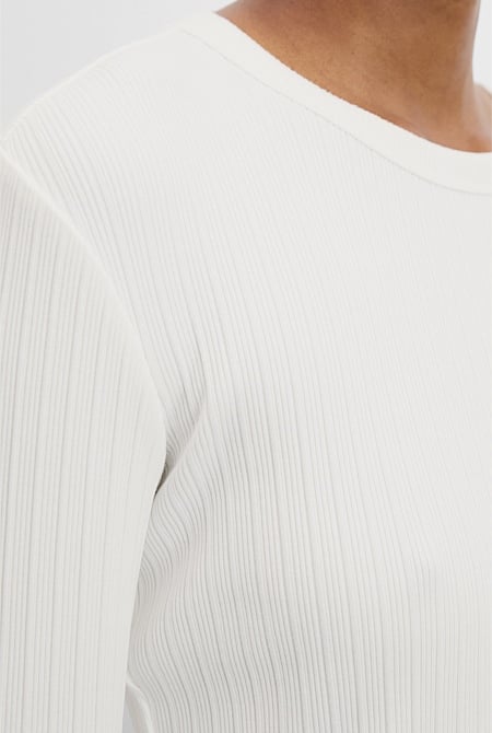 Australian Cotton Long Sleeve Fitted Rib Top