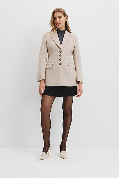 Recycled Wool Blend Soft Hair Blazer