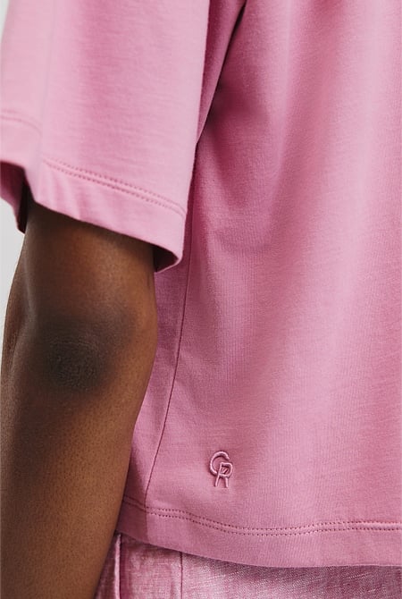 Australian Cotton Relaxed Crop T-Shirt