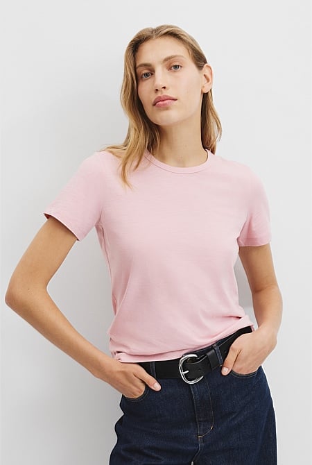 Australian Good Earth Cotton Slub Short Sleeve T-Shirt