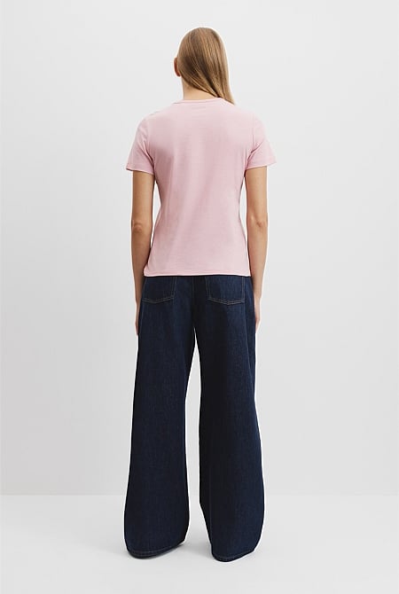 Australian Good Earth Cotton Slub Short Sleeve T-Shirt