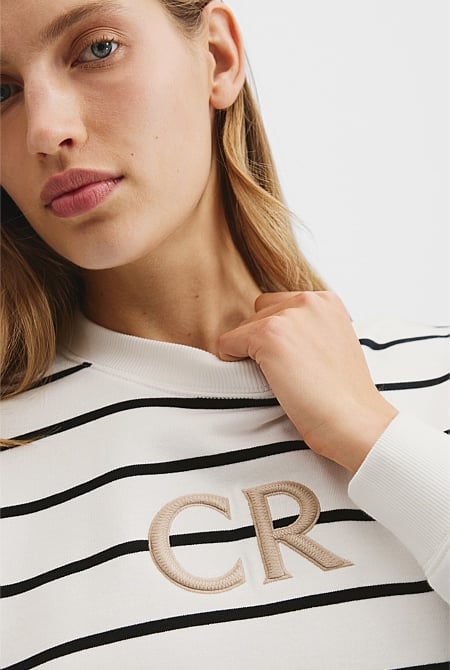 Australian Cotton Country Road Logo Stripe Sweat