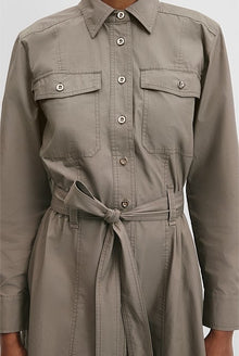 Belted Cotton Midi Dress
