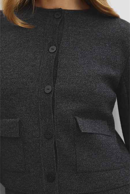 Compact Wool Knit Jacket