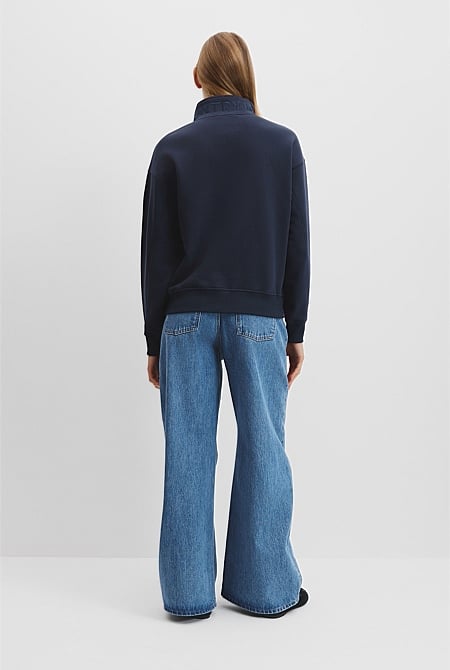 Australian Cotton Logo Half Zip Neck Sweat