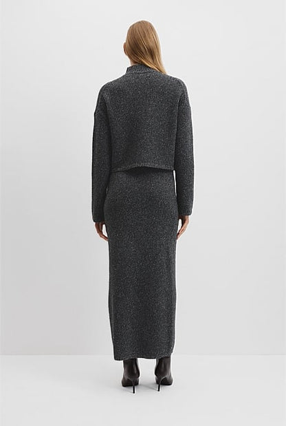 Melange Mock Neck Knit