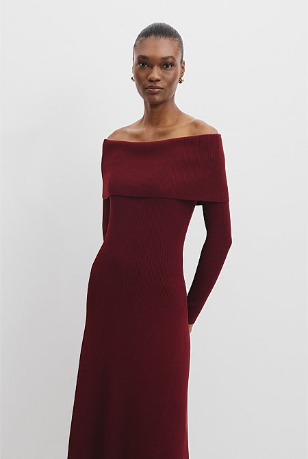 Off-Shoulder Knit Dress