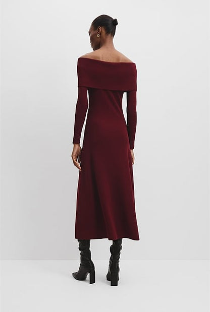 Off-Shoulder Knit Dress