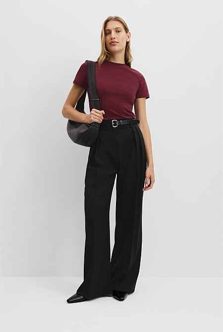 Australian Cotton Blend Fitted T-Shirt