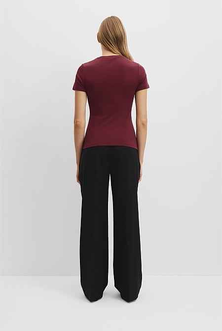 Australian Cotton Blend Fitted T-Shirt