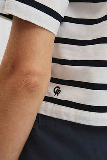 Australian Cotton Relaxed Crop Stripe T-Shirt