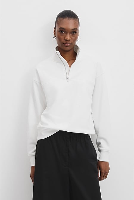 Australian Cotton Logo Half Zip Neck Sweat