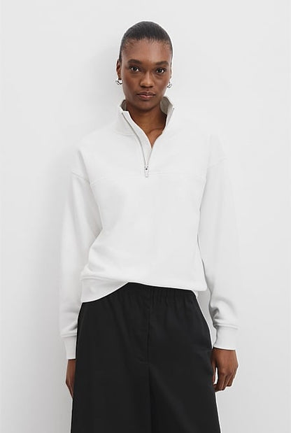 Australian Cotton Logo Half Zip Neck Sweat