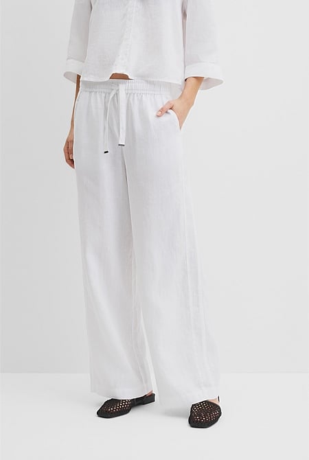 Tie Detail Linen Pant