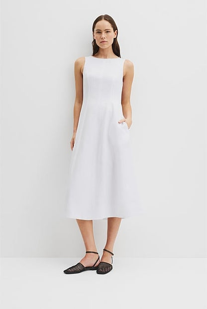 Organically Grown Linen Fit-and-Flare Dress