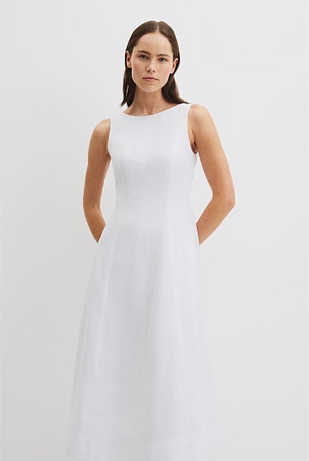 Organically Grown Linen Fit-and-Flare Dress