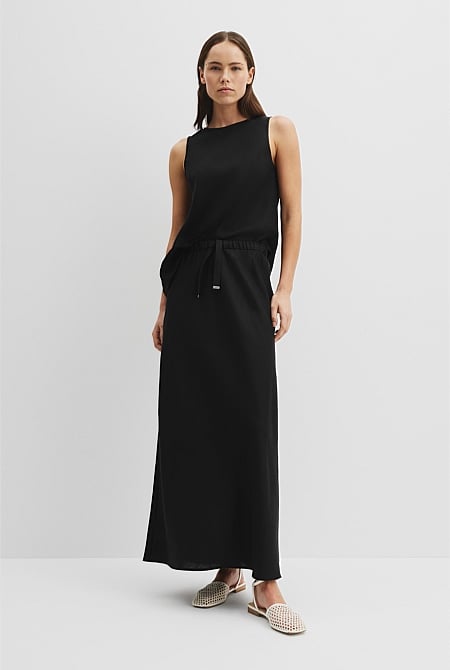 Linen Column Skirt
