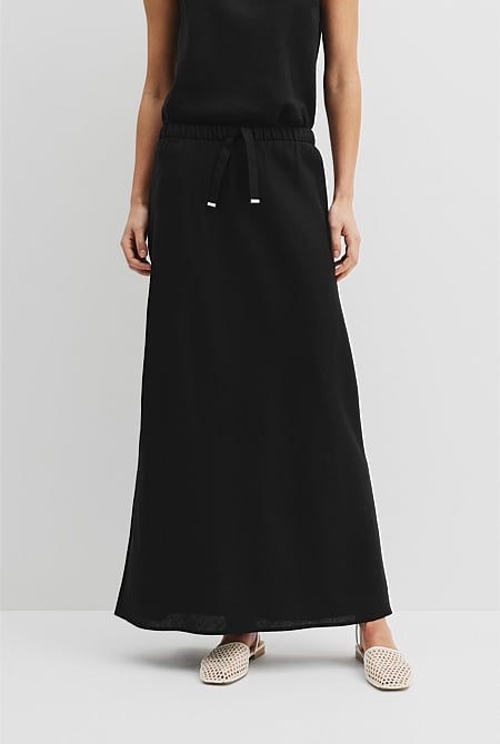 Linen Column Skirt