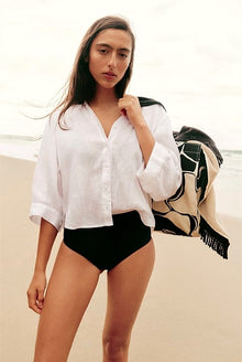 Organically Grown Cotton Crop Sleeve Linen Shirt