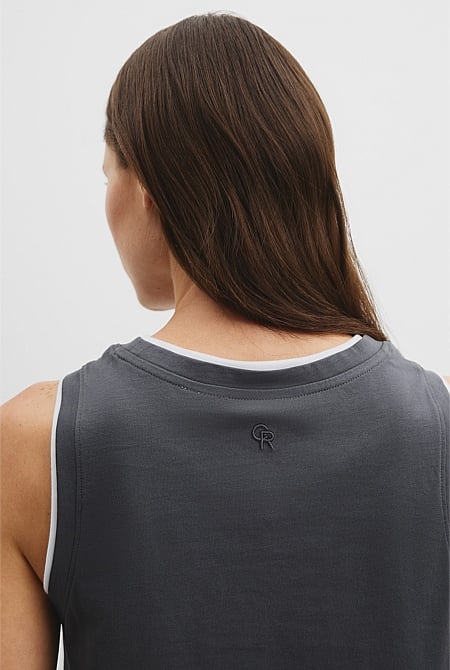 Australian Cotton Contrast Detail Tank