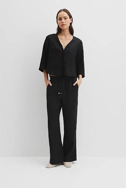 Organically Grown Cotton Crop Sleeve Linen Shirt