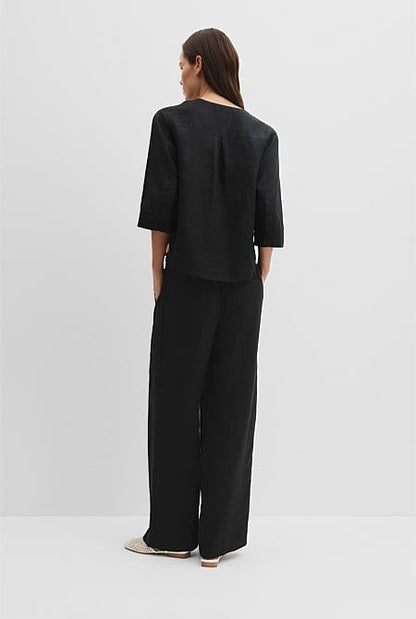 Organically Grown Cotton Crop Sleeve Linen Shirt