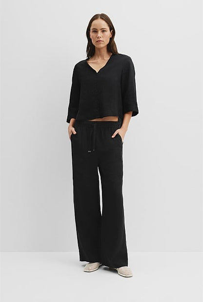 Tie Detail Linen Pant