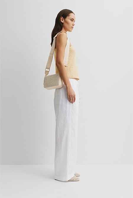 Woven Contrast Camera Bag