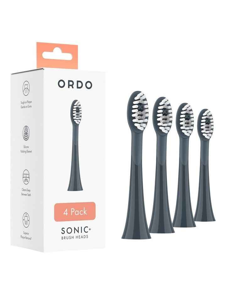 Sonic+ Brush Head 4 Pack in Charcoal Grey