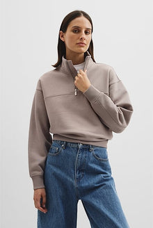 Australian Cotton Logo Neck Zip Sweat