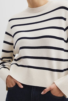 Organically Grown Cotton Blend Crop Crew Neck Knit