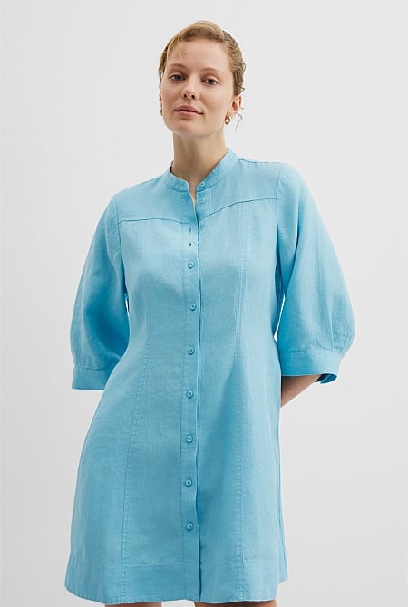 Organically Grown Linen Shirt Mini Dress