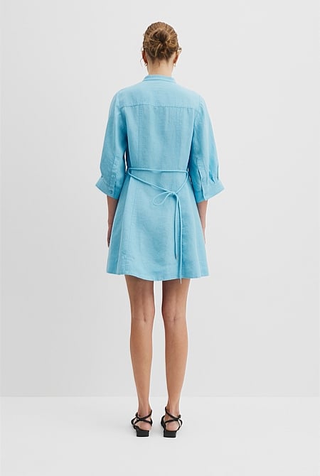 Organically Grown Linen Shirt Mini Dress