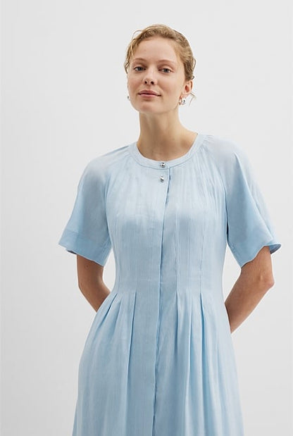 Organically Grown Linen Tuck Detail Shirt Dress