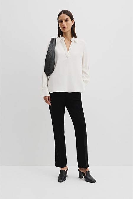 Crepe Popover Shirt