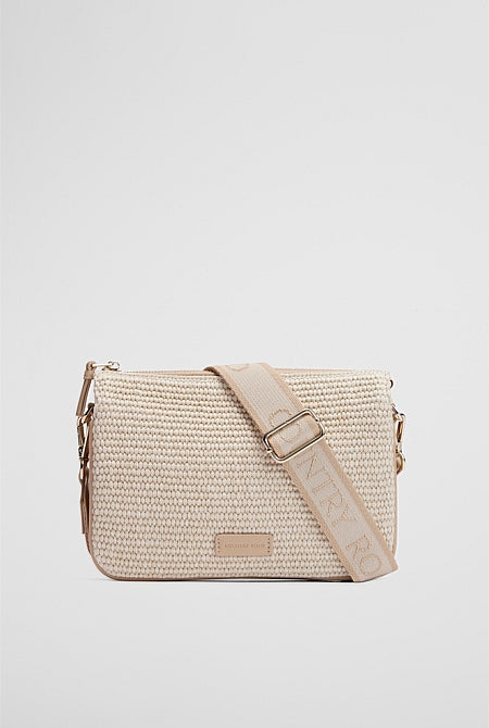 Woven Tri Crossbody Bag