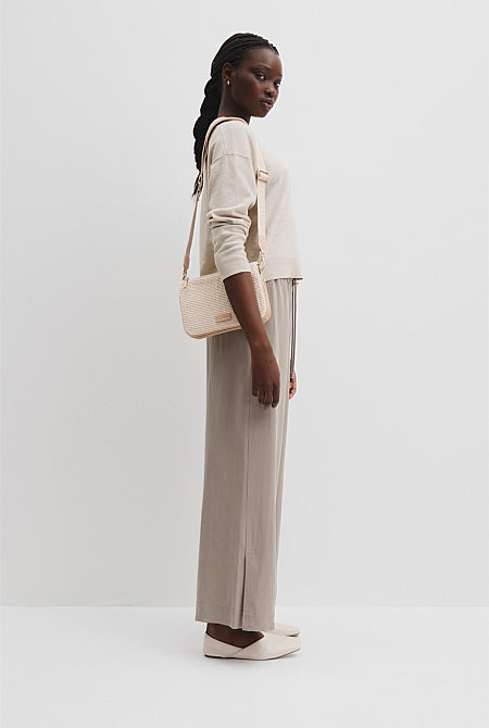 Woven Tri Crossbody Bag