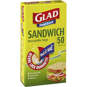 Glad Resealable Sandwich Bags 50 pack