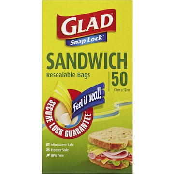 Glad Resealable Sandwich Bags 50 pack