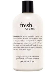Fresh Cream Shampoo, Shower Gel and Bubble Bath 480ml