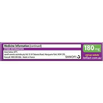 Telfast Hayfever Allergy Relief 180mg Antihistamine Tablets 5 pack