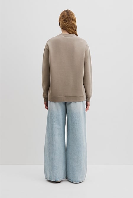 Australian Good Earth Cotton Monogram Sweat