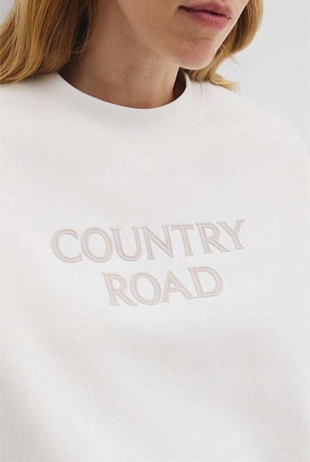 Australian Good Earth Cotton Monogram Sweat