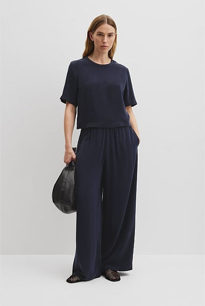 Short Sleeve Cupro Woven T-Shirt