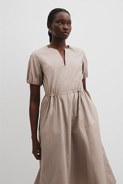 Drawcord Midi Dress